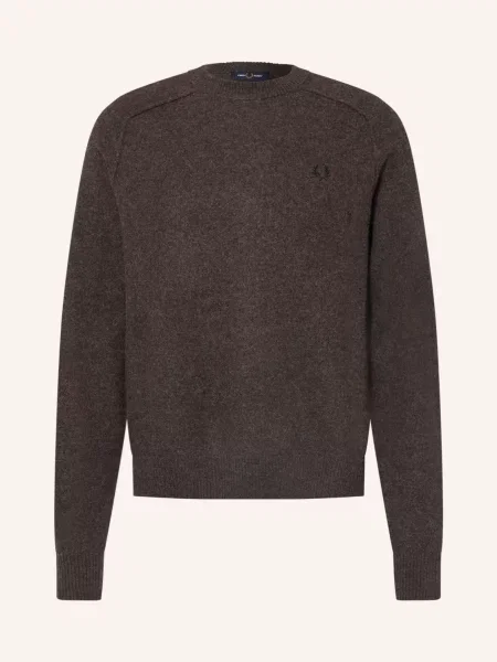 Fred Perry Svetry Z Merino Vlny tmavě hnědá
