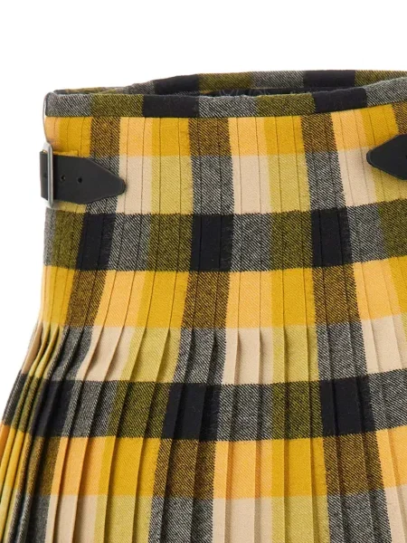 Πλισέ φούστα πλισέ Vivienne Westwood με αγκράφα κίτρινο