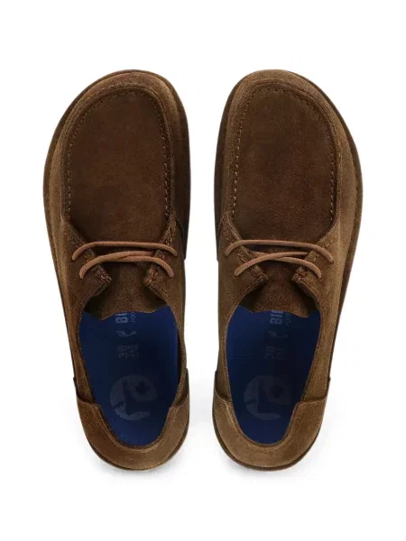 Loafers Birkenstock με κορδόνια σουέντ καφέ