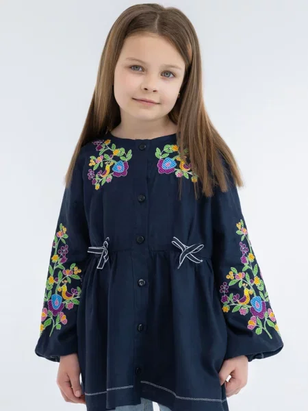 Детская рубашка Folk Moda синяя