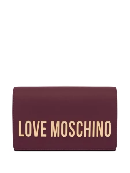 Geantă plic Love Moschino cu autograf violet