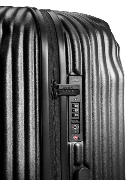 Crash Baggage kemény fedelű bőrönd STRIPE kis méretű cm fekete