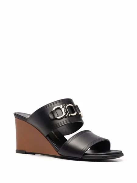 Sandale Ferragamo cu vârf deschis negru