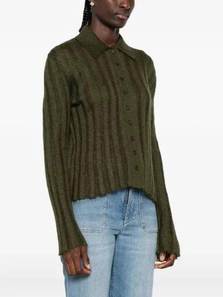 Cardigan Khaite tricotate verde