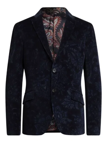 Жакардово яке Etro с пейсли десен синьо