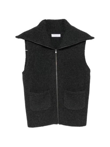 Cardigan Majestic Filatures tricotate gri
