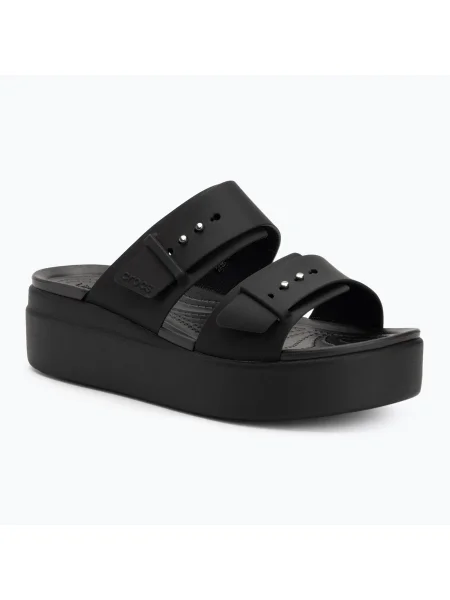 Papuci pentru femei Crocs Brooklyn Low Wedge black negru