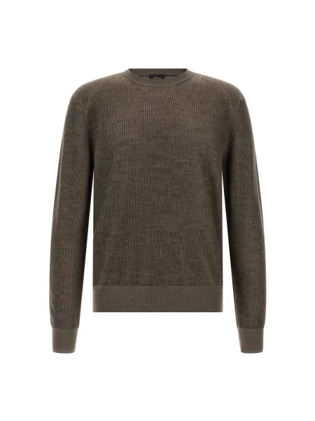 Sweter Brioni wełniany brązowy