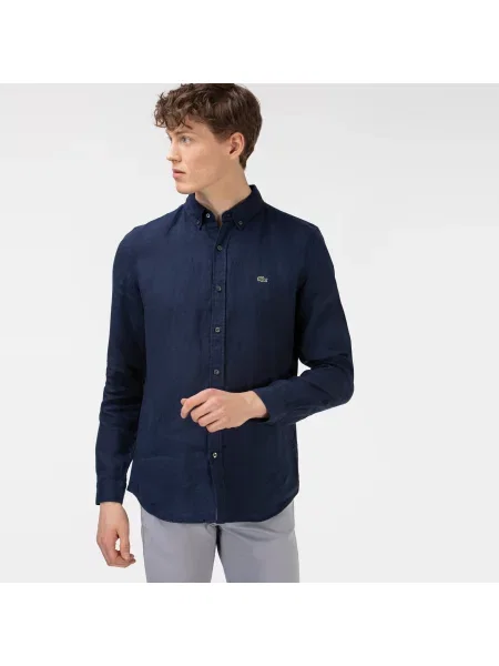 Lacoste Koszula Tkana Lacoste granatowa