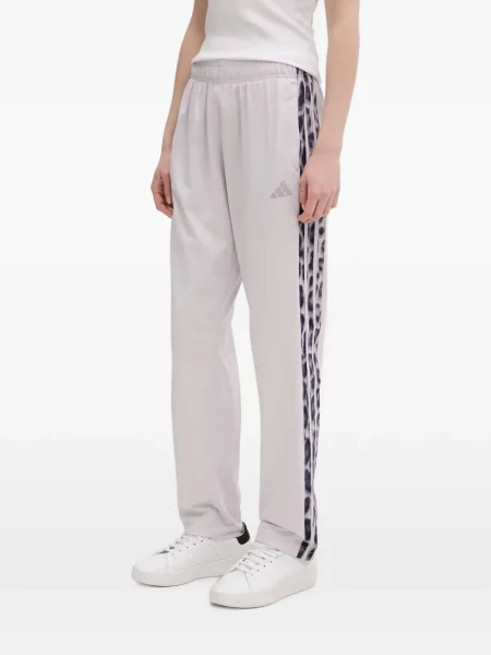 Pantaloni Adidas cu broderie cu dungi alergare negru