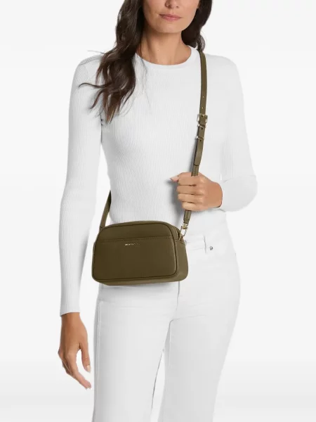 Matlasat geanta crossbody Michael Michael Kors cu autograf maro