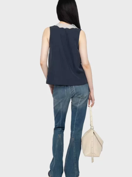 Шелковый топ Zadig&voltaire синий