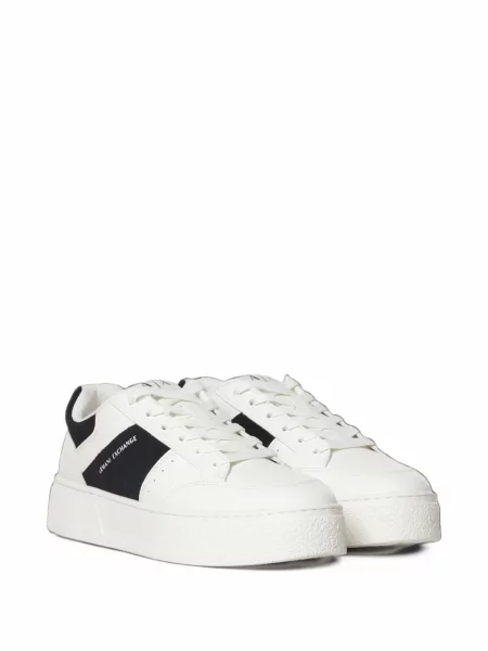 Sneakerși Armani Exchange cu platformă alb