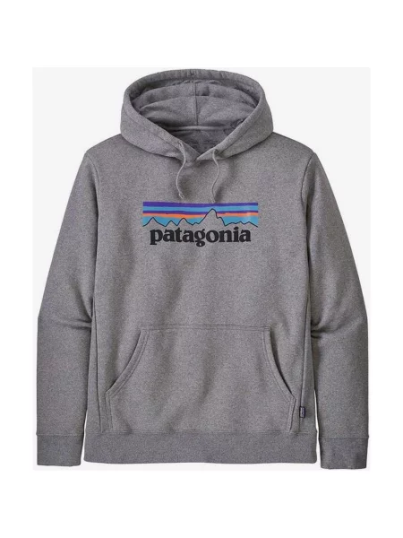 Jasnoszara bluza z kapturem Patagonia Logo Uprisal XS szara