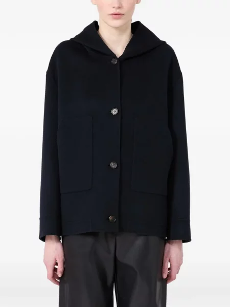 Palton 's Max Mara de lână cu glugă albastru