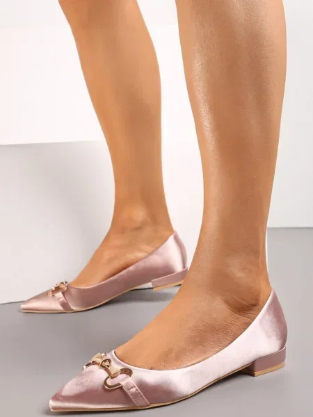 Balerini Șampanie cu Cataramă din Satinat Aprodia auriu