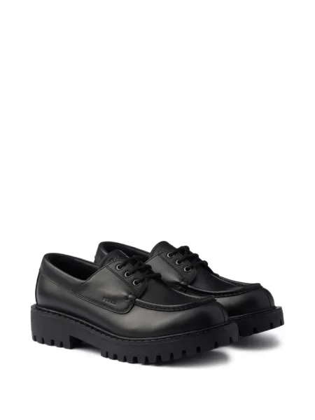 Pantofi derby Prada cu șireturi din piele negru