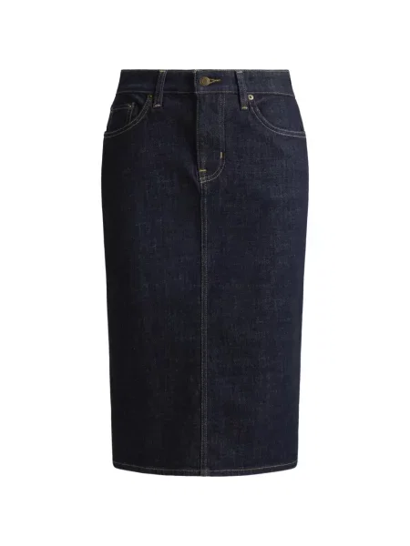 Fustă din denim Lauren Ralph Lauren albastru