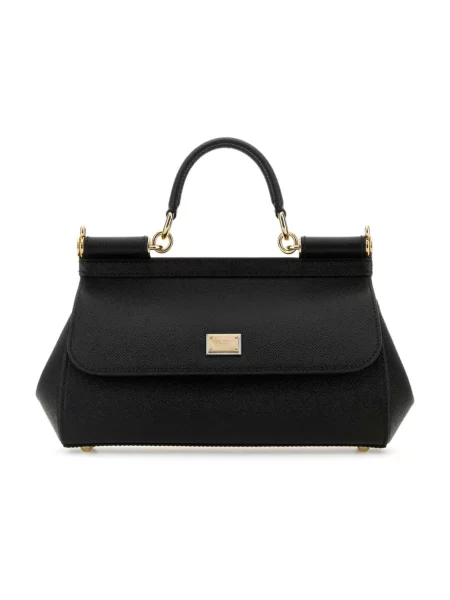 Torebka skórzana Dolce And Gabbana skórzana czarna