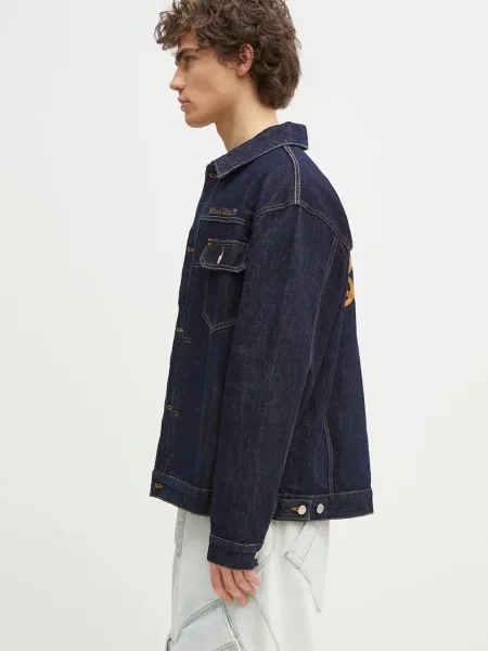 Billionaire Boys Club kurtka jeansowa Script Logo Denim Jacket granatowy przejściowa oversize niebieska