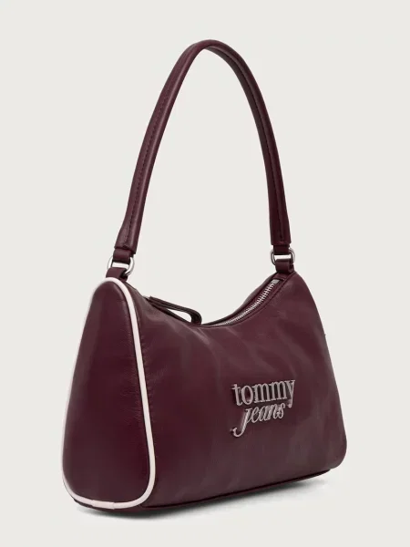 Tommy Jeans Kabelka na rameno vínovo červená fialová