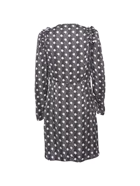 Rochie mini Sandro cu buline cu volane negru