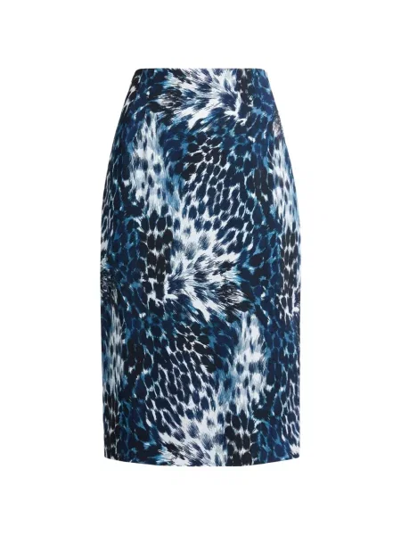 Fustă tip creion Roberto Cavalli cu imagine cu model leopard albastru