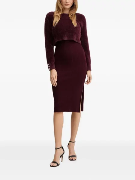 Rochie midi Morgan cu perle roșu