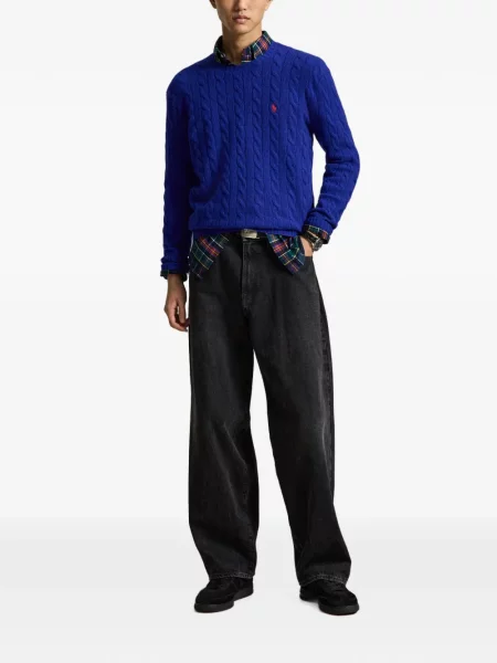 Șosete Polo Ralph Lauren cu broderie în carouri de flanelă verde