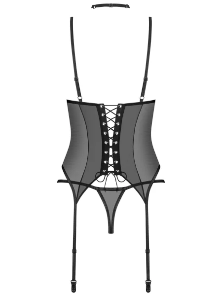 Комплект: корсет трусики и чокер Комплект_Obsessive_Donarella_corset чорний