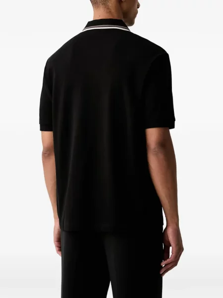 Ριγέ polo Armani Exchange με αυτόγραφο μαύρο