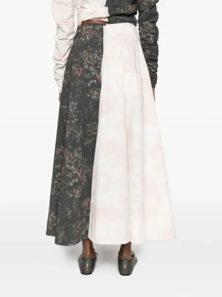 Fustă Ganni cu model floral cu imagine alb