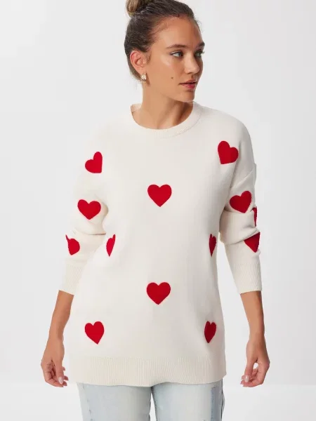 Happiness İstanbul Pulover roșu alb