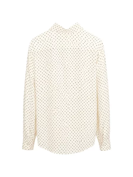 Cămașă Costumein de mătase cu imagine cu imprimeu geometric