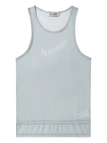 Top Low Classic cu imagine clasic albastru