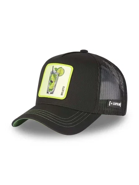 Capslab czapka z daszkiem z aplikacją czarny