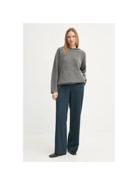 Theory sweter wełniany szary