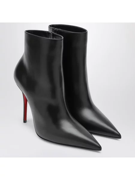 Botki Christian Louboutin skórzane czarne