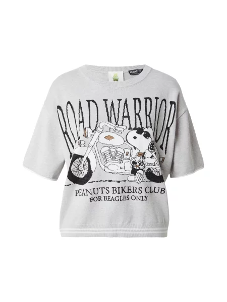 PRINCESS GOES HOLLYWOOD Pulover Snoopy Road Warrior gri / negru alb