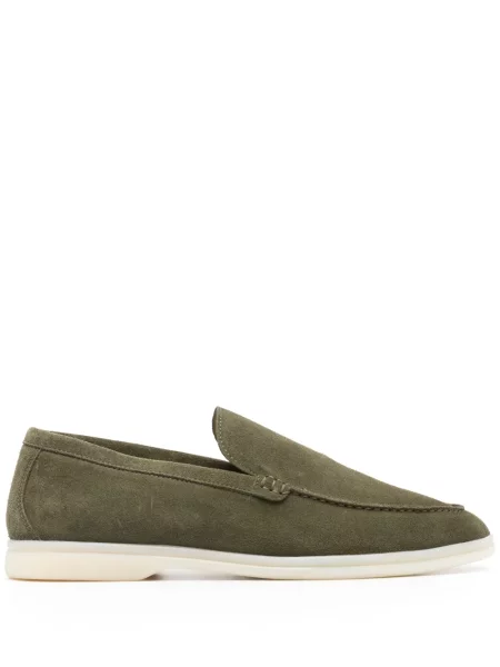 Pantofi loafer Scarosso din piele de căprioară verde