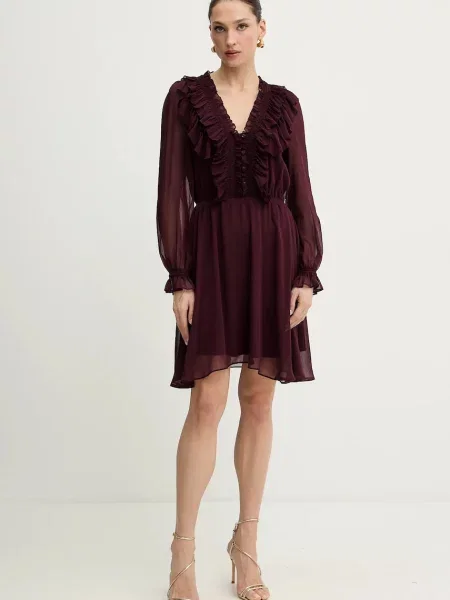 Сукня Morgan mini розкльошена RCATHY бордовий