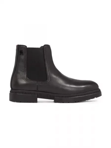 Tommy Hilfiger De piele ghete chelsea COMFORT negru