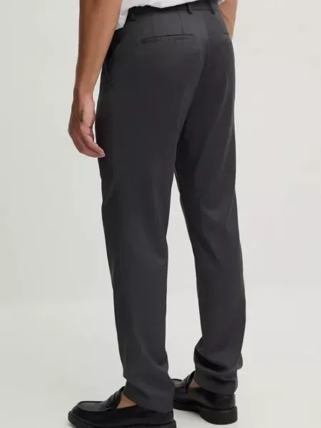 BOSS pantaloni de lana gri