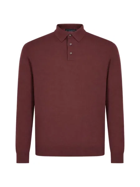 Lung tricou polo Kiton roșu