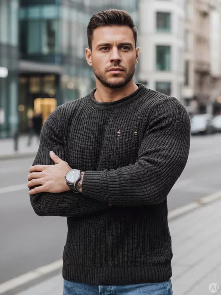 Sweter ciemnoszary Dstreet