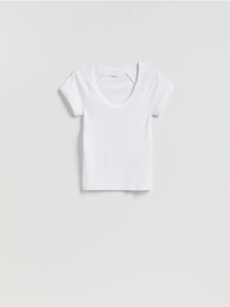 Reserved Tričko slim fit biela