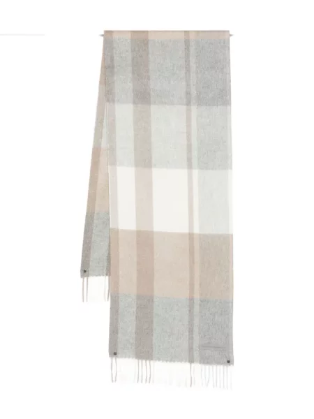 Fular Zegna cu franjuri în carouri