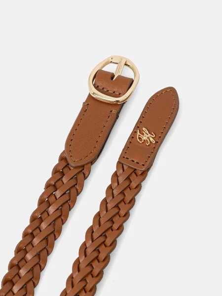 Tommy Hilfiger pleten pas usnjeni rjava