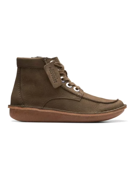 Buty do kostki Clarks skórzane zielone