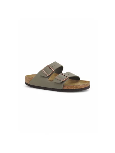 Klapki Birkenstock skórzane szare
